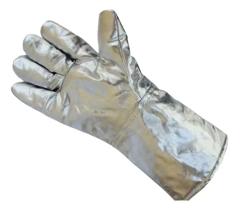 Luvas aluminizadas anti-radiação 1000° C e calor 300° C, cor marrom