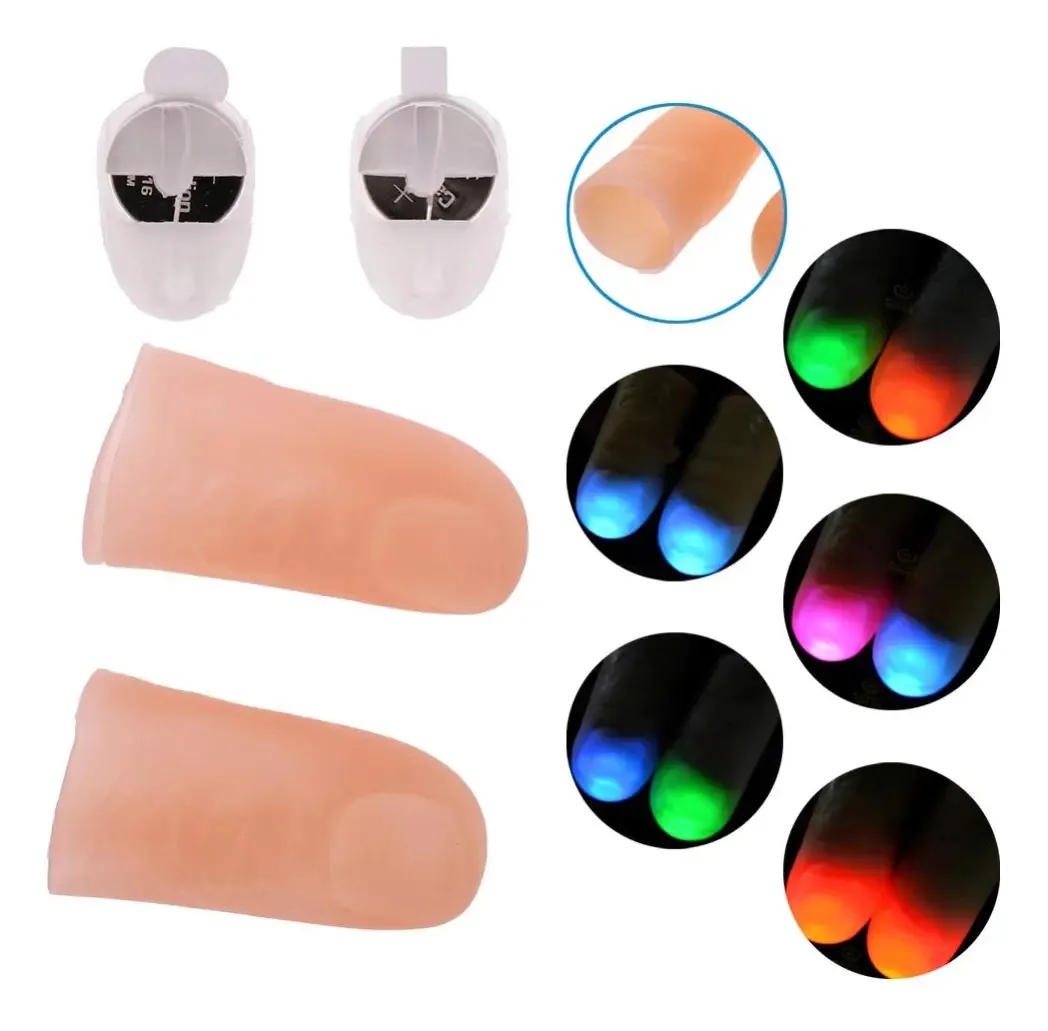Risf Magia de Iluminação Regular, Jogo de Dedos, 2 Peças de Luz Ultra Brilhante, Closeup & Stage Magic Truques de Mágica, Ilusão Fácil Que Qualquer Pessoa Pode Fazer (multicolor)
