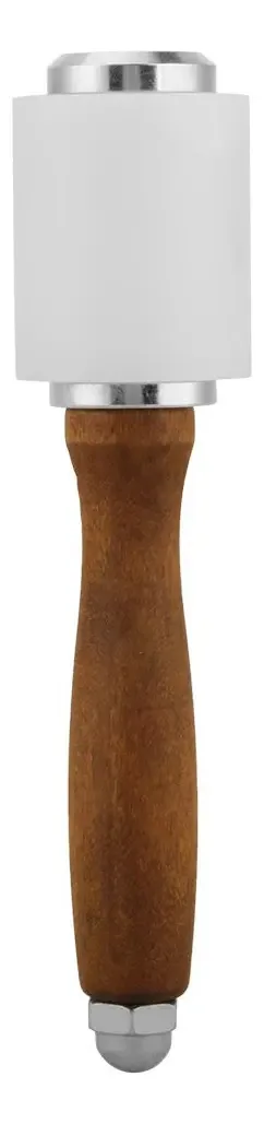 Martelo de nylon de couro impresso, martelo de couro, ferramenta artesanal com alça de madeira, cabeça branca para bricolage