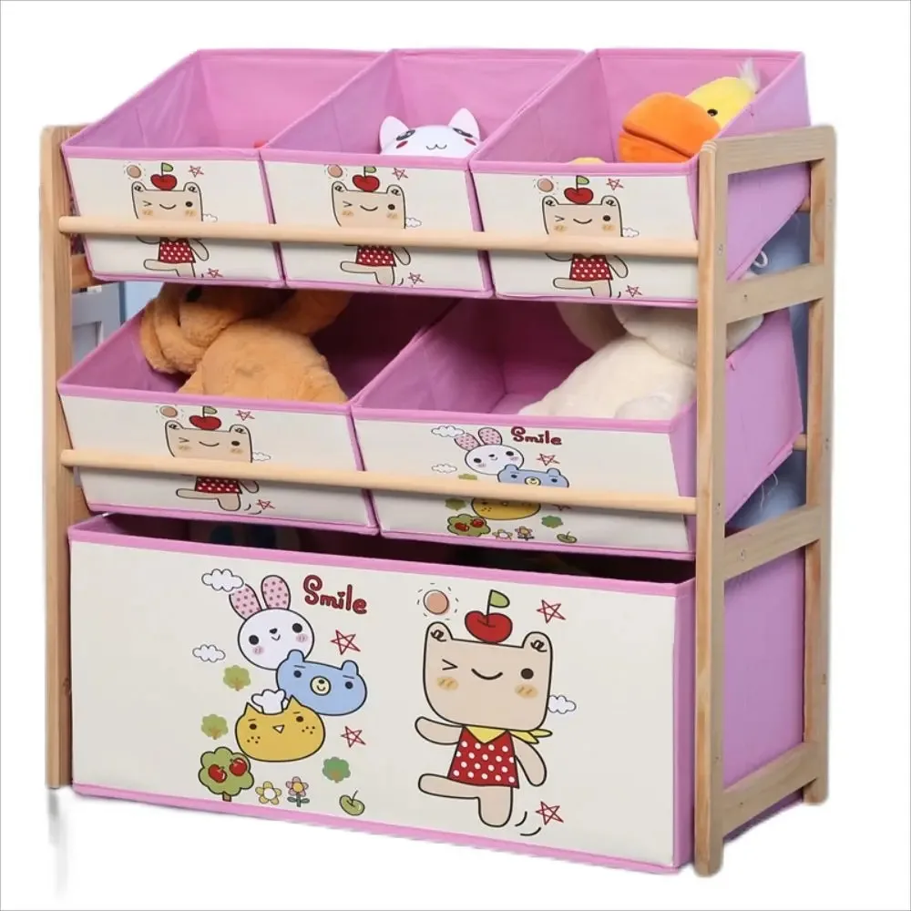 Prateleira infantil Organizadora de Brinquedos 60x64x28 cm rosa