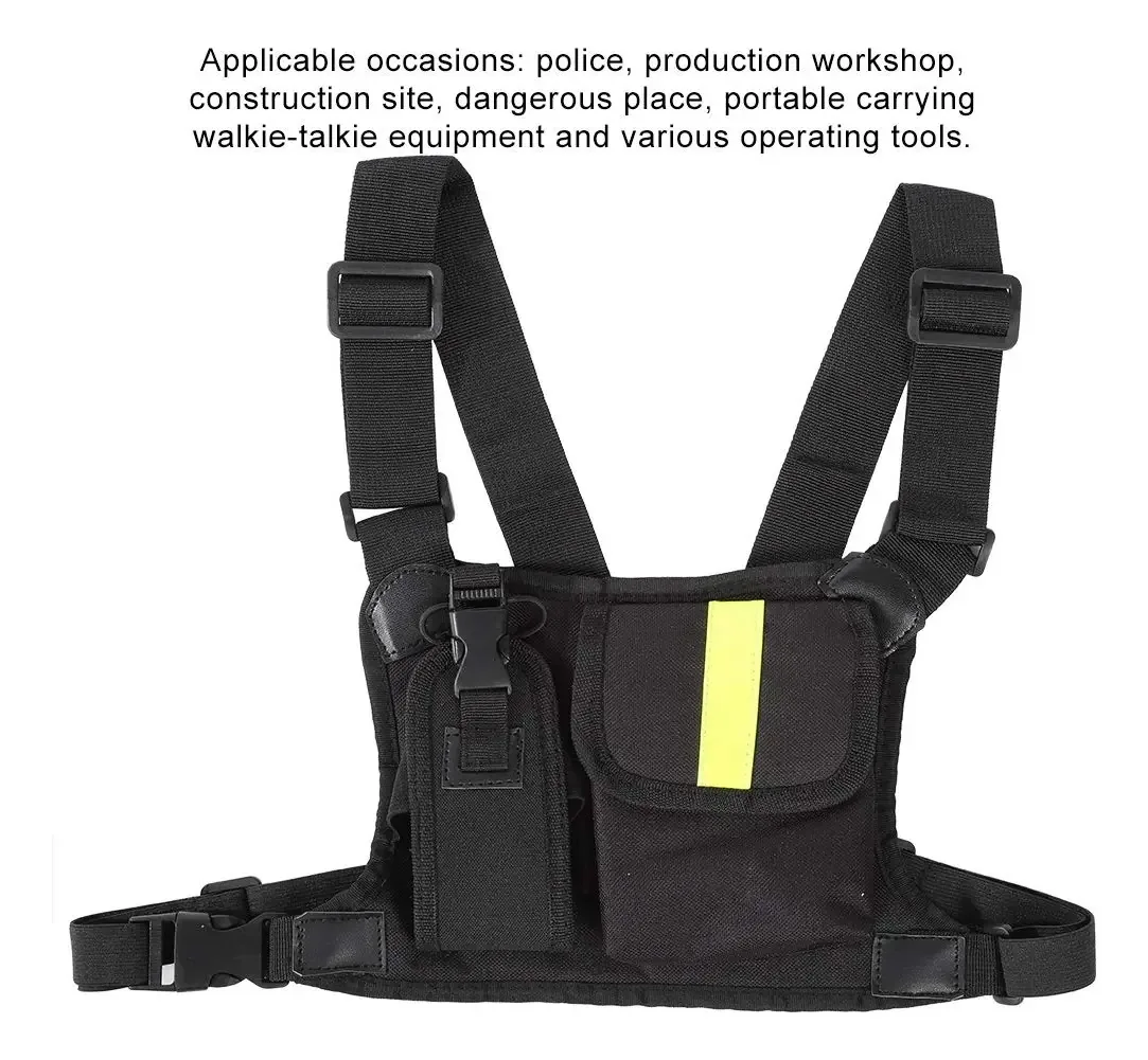 Capas para walkie-talkies Tangxi Chaleco para walkie-talkie do couro preto