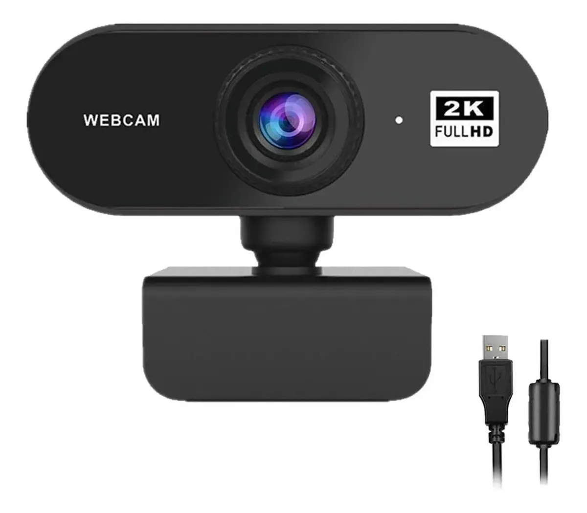Webcam Lolo Webcam com microfone Hd 2k 1080p Usb Webcam para PC Streaming de computador Skype Facebook compatível com Mac OS Windows 10/8/7 (webcam)