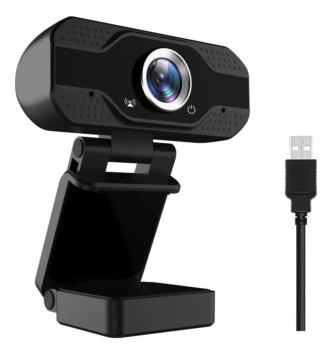 Webcam Lolo Webcam 1080p com microfone, webcam Full HD com tripé para PC, computador USB para streaming de chamadas de vídeo do Skype (webcam com tripé)