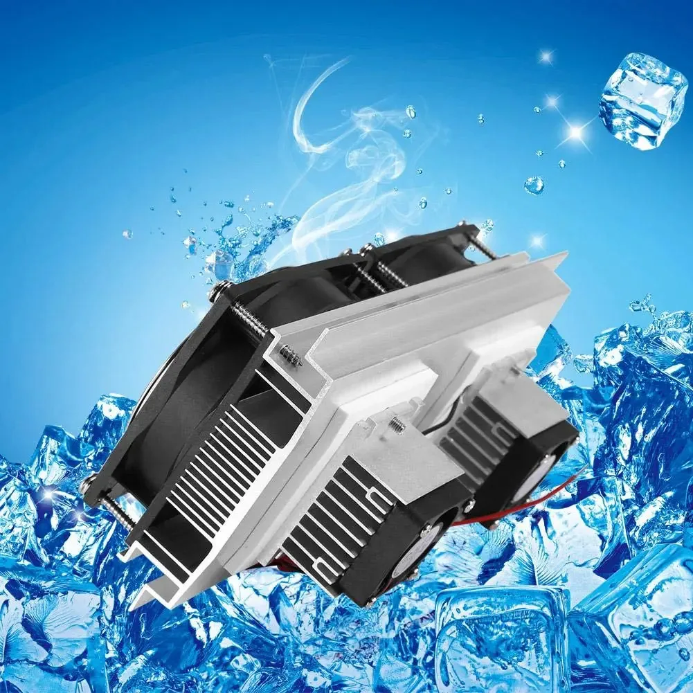 Refrigeração de semicondutores Mootea, kit eletrônico de refrigeração semicondutora, sistema de resfriamento termoelétrico de resfriamento semicondutor de núcleo duplo Peltier
