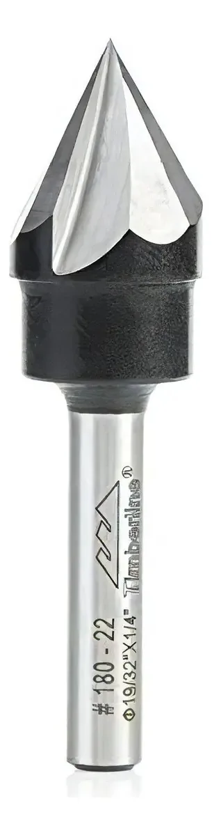 Sinalização e Rotulagem Timberline 180-22 com Ponta de Carboneto e Ranhura em V, 60 Graus x 9/16 de Diâmetro x 7/16 de Altura de Corte