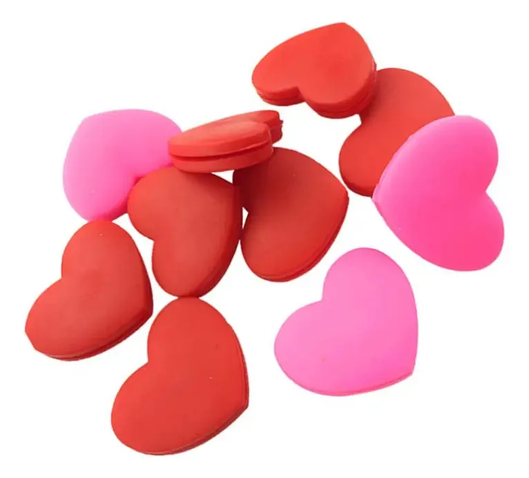 Besportble — Raquete de tênis, amortecedor de vibrações, silicone, em forma de coração, para raquetes, atletas, fãs, 10 unidades (vermelha e rosa)