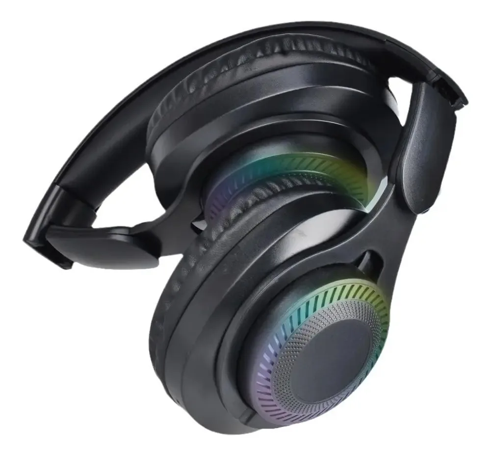 Fones de Ouvido VIVIDKAERS, Modelo X100, Cor Preto, Luz LED Azul, 2 Pares, Som Estéreo, Conectividade Sem Fio, Design Ergonômico.