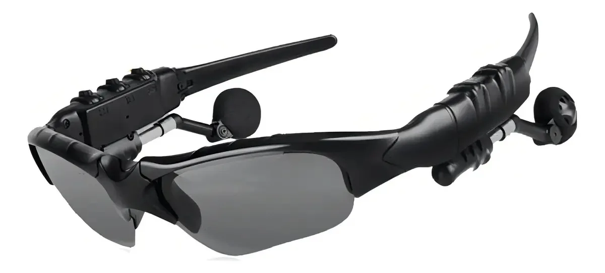 Óculos de sol Vividkaers Polarized Sun Bluetooth, óculos de sol, óculos de sol, óculos de ouvido, pretos