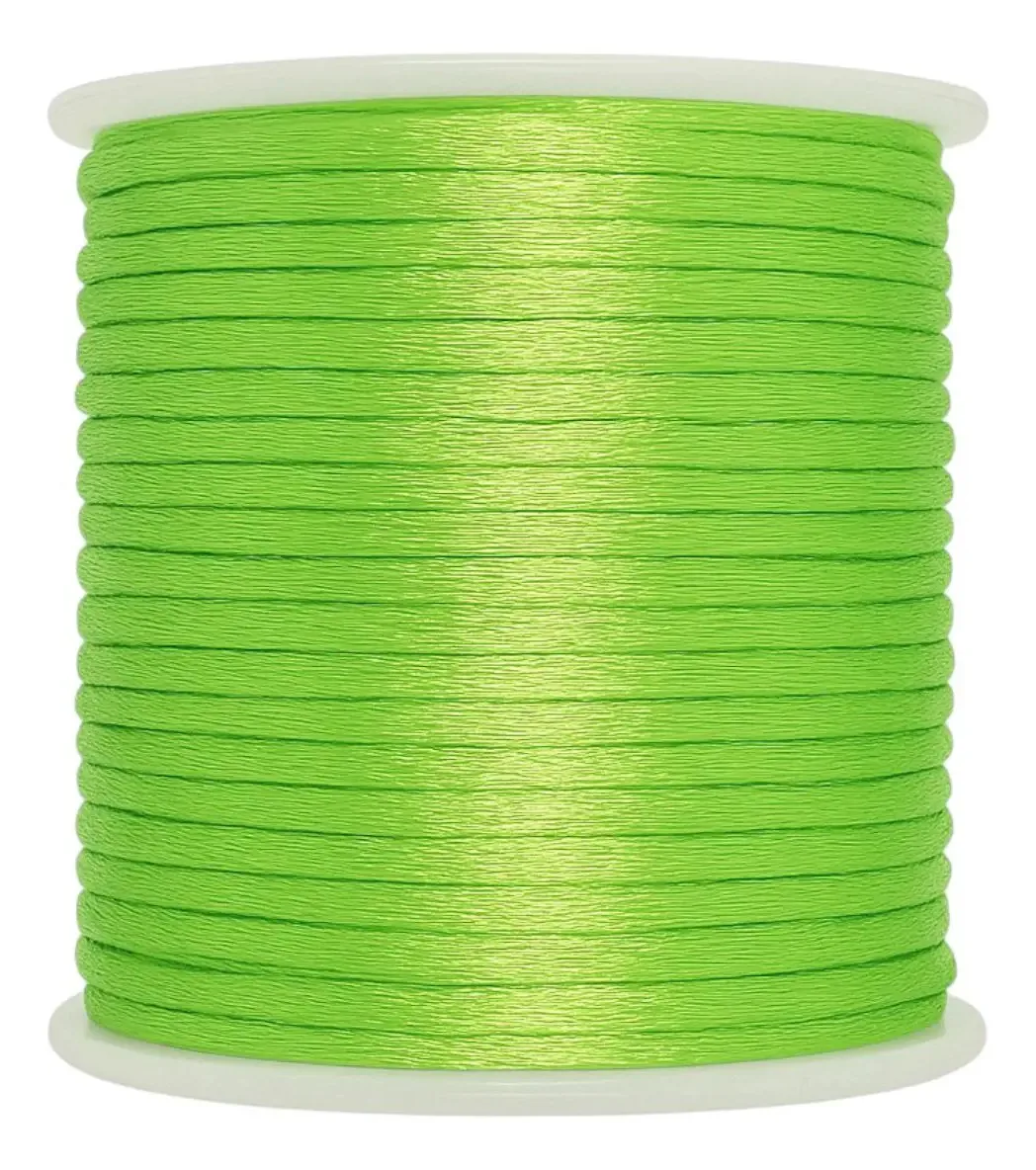 Rat Tail 2 mm x 50 m, decoração de artesanato em confete, verde limão