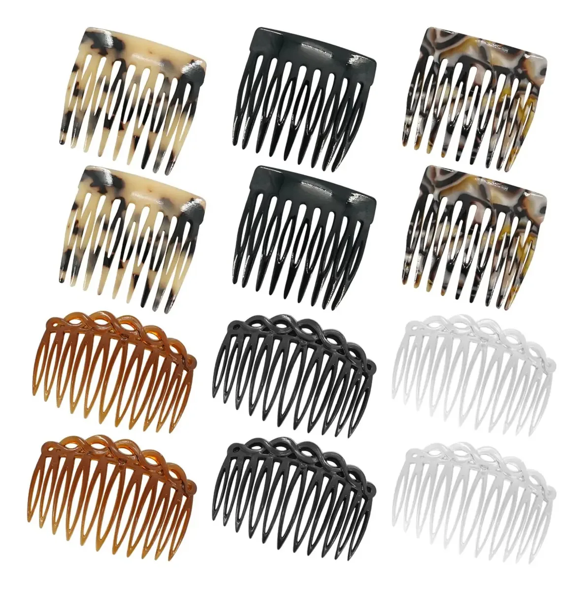 12 pentes de cabelo laterais franceses, acessórios D. Cor preta