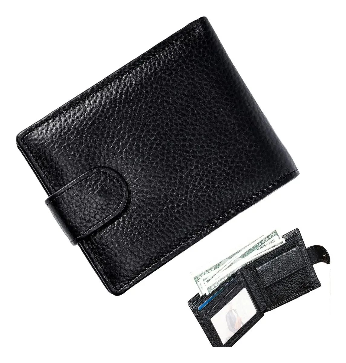 Carteira: carteira, carteiras para homens, porta-cartões, cor: preto-A