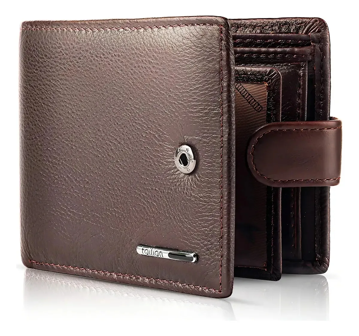 Carteira, carteira, carteiras para homens, porta-cartões, cor marrom-B