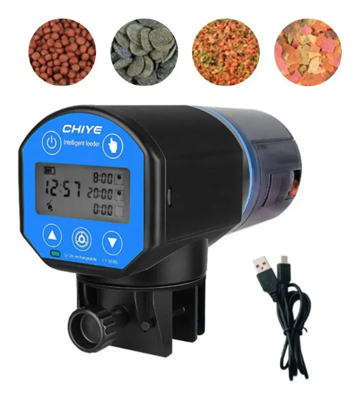 Alimentador automático de peixes CY com tela CY-059D