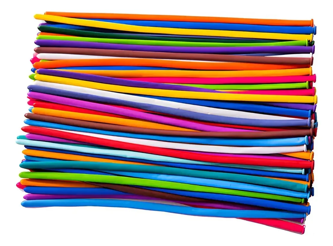 100 balões longos de cores brilhantes (260), kit mágico para criar fogos de artifício, estrelas e figuras explosivas, balões, palhaços e decoração de festas, casamentos e aniversários. 0,3 m, 1,2 m...