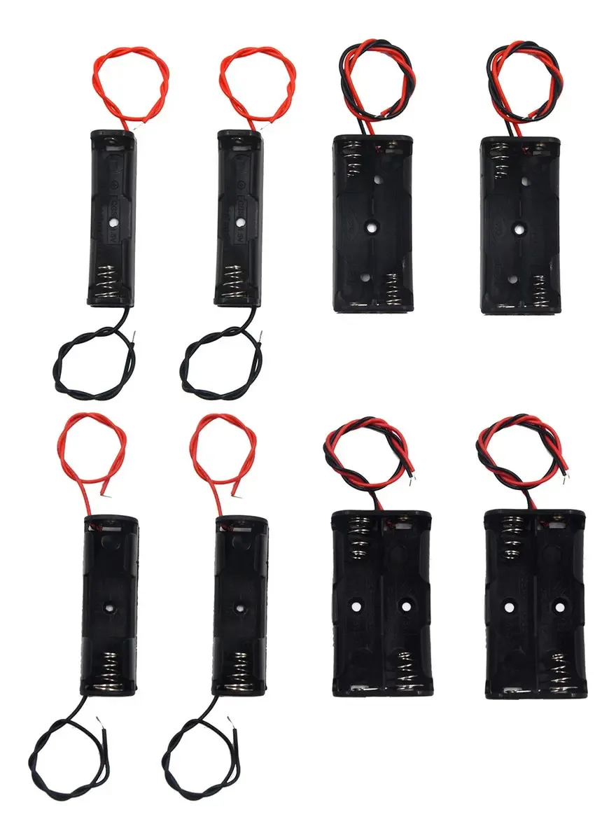 Pacote de 8 suportes de bateria Aa e Aaa