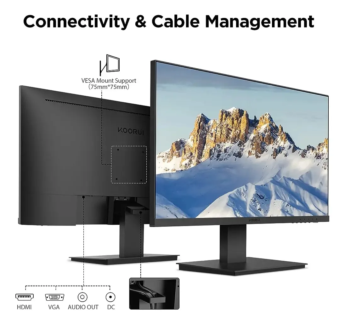 Monitor Koorui Monitor de computador de 27 polegadas 1" preto