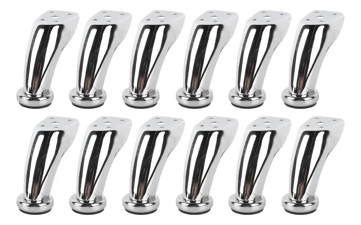 Conjunto de 12 pernas de móveis, pernas de mesa de café de metal, pernas de cozinha para suporte de armário de móveis, sofá-cama