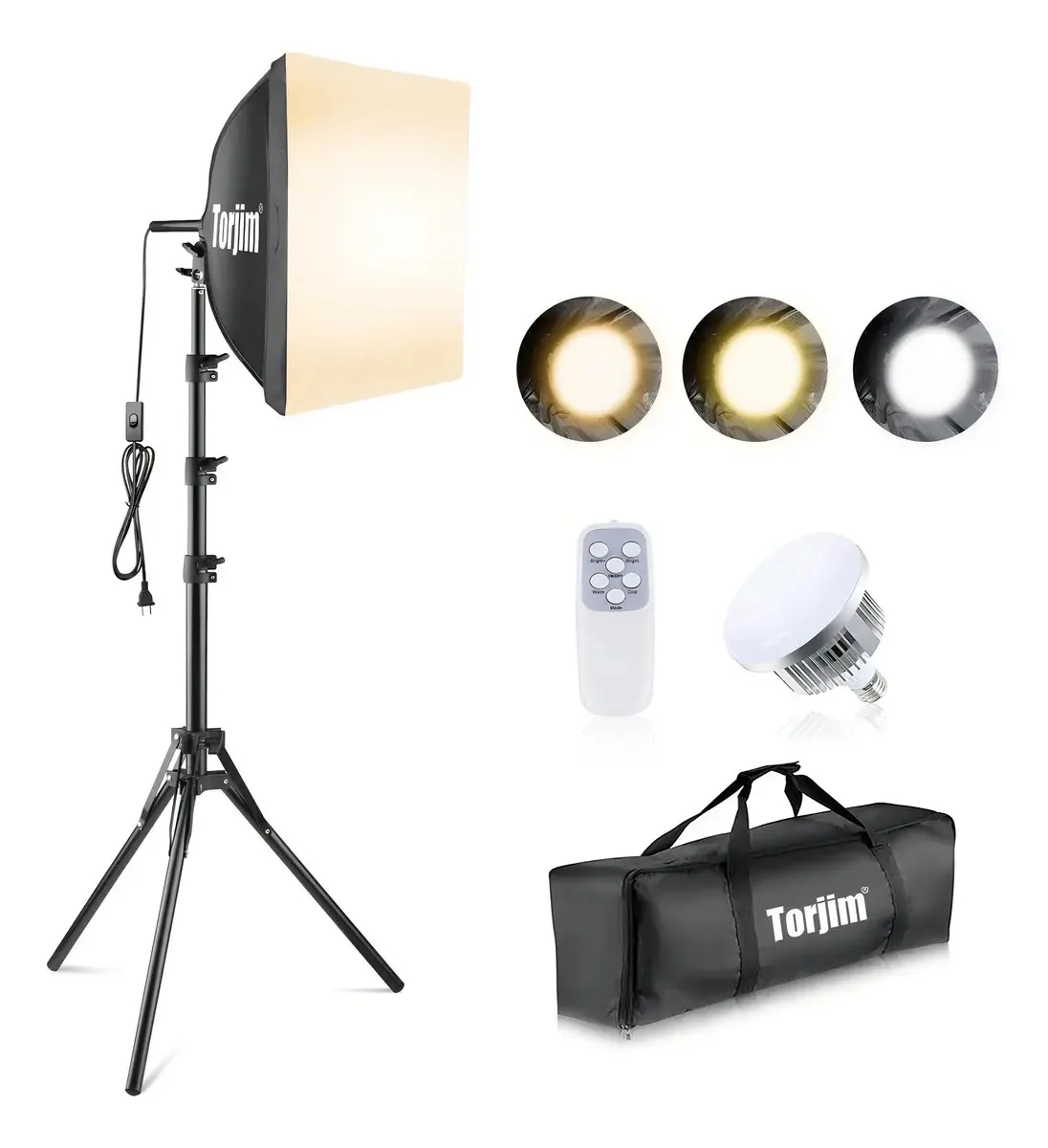 Kit de iluminação Torjim Softbox para fotografia, kit IP