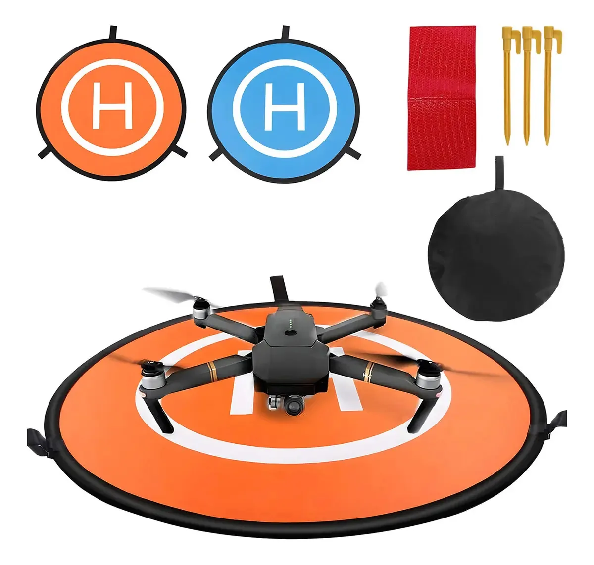 Heliporto dobrável e impermeável de 75 cm, base portátil para decolagem e pouso de drones