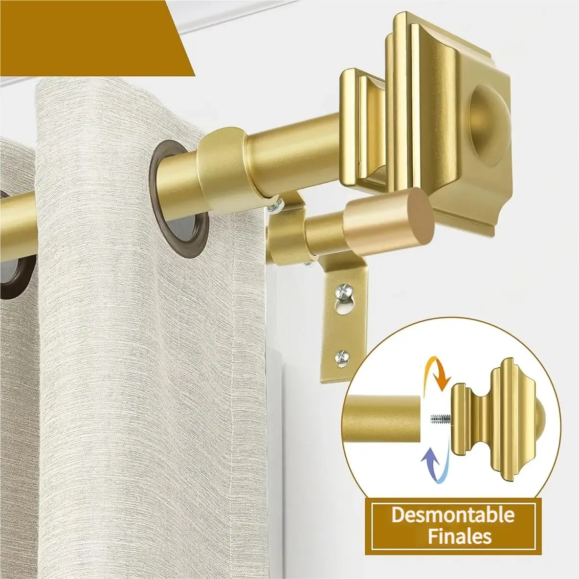 Varão duplo comprimento mínimo 80cm comprimento máximo 2.35cm Briofox BFCR-02FTB dourado