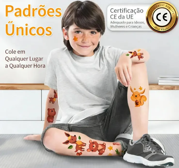 10 Folhas Para Tatuagem Temporária Branco Liso