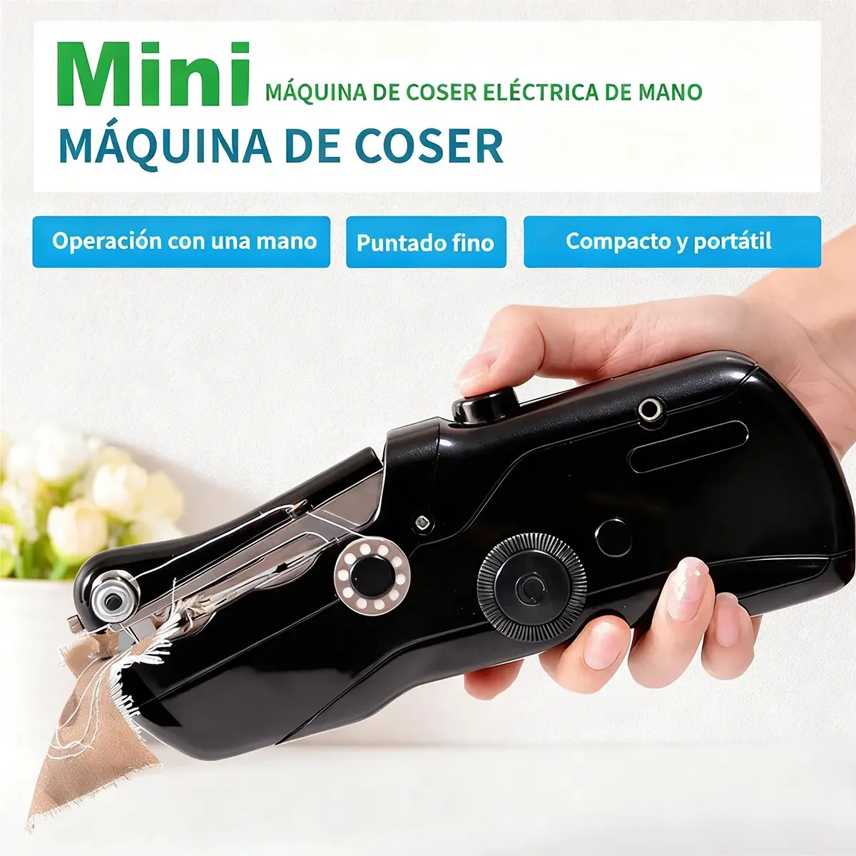 Máquinas de costura manuais, mini máquinas de costura, cor branca