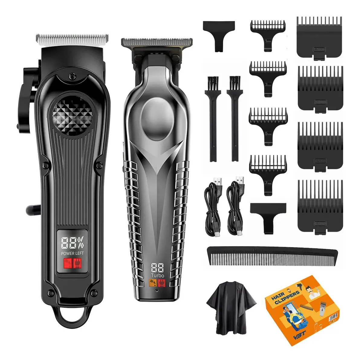 Kit profissional de cortar cabelo para máquina de cortar cabelo, máquina de cortar cabelo sem fio Aiyinsmart para homens com bateria de longa duração, adequada para famílias, barbearia e crianças...