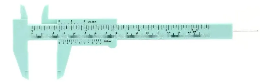 Calibrador Vernier de Plástico com Régua Dupla de 150 mm, Resolução de 0,05 mm, Régua de Medição Deslizante de Alta Precisão para Joias, Exposições Escolares (verde)