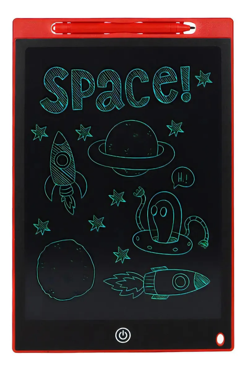 Placa mágica LCD vermelha de 12 polegadas para desenhar e escrever