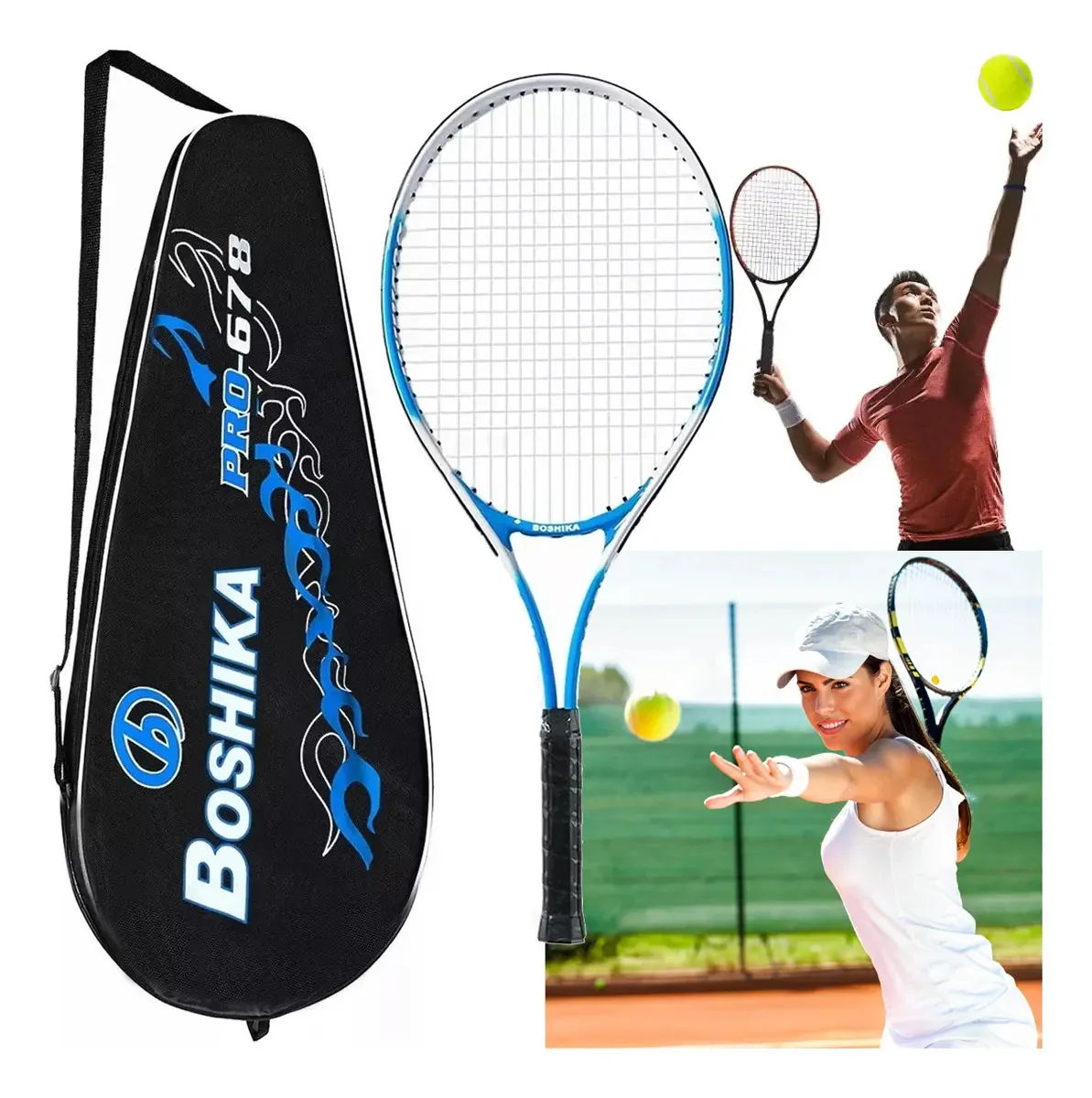 Raquetes de tênis recreativas para adultos com bolsa
