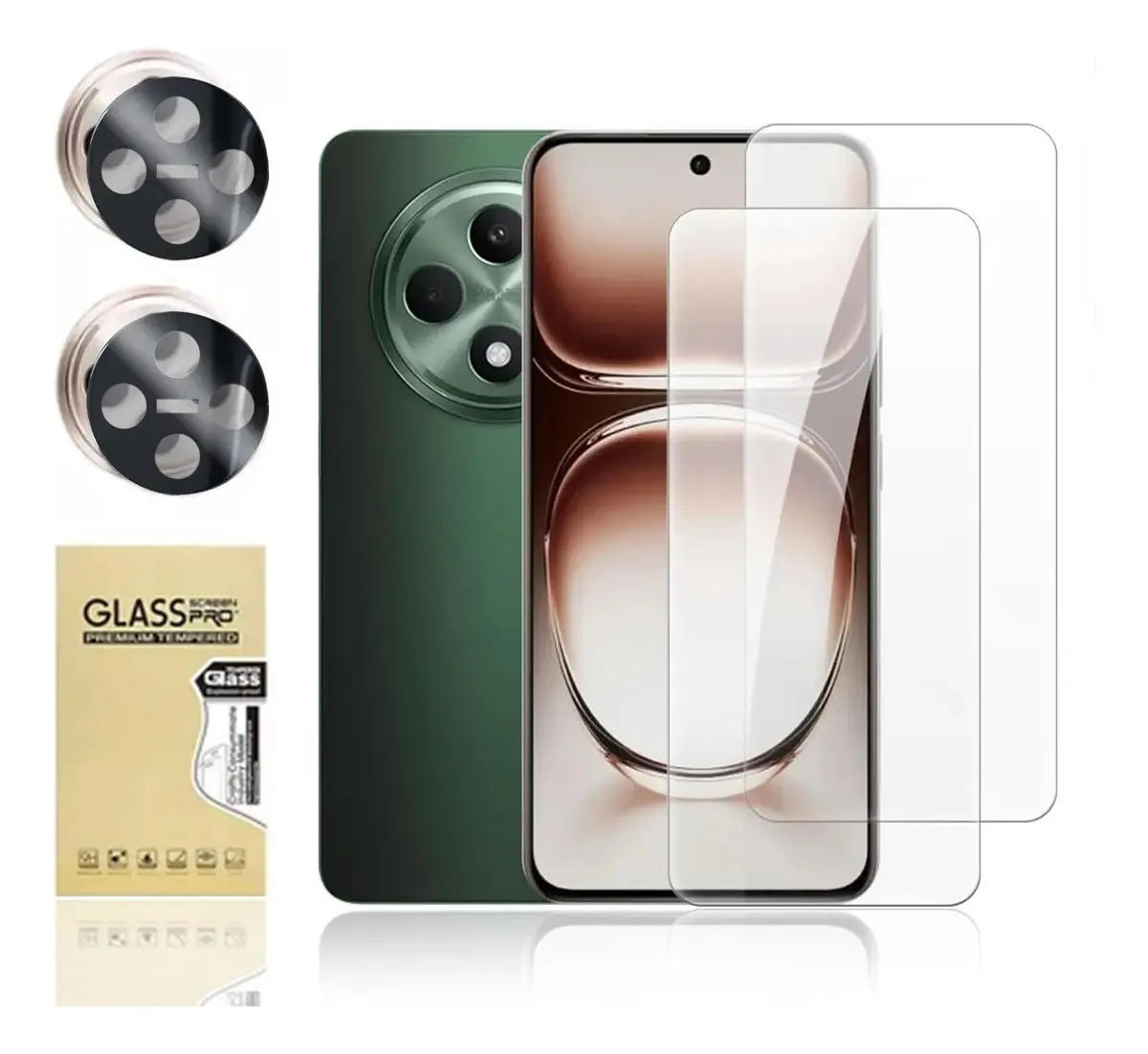 Filme: 2 lentes e 2 filmes temperados para Oppo Reno 12f