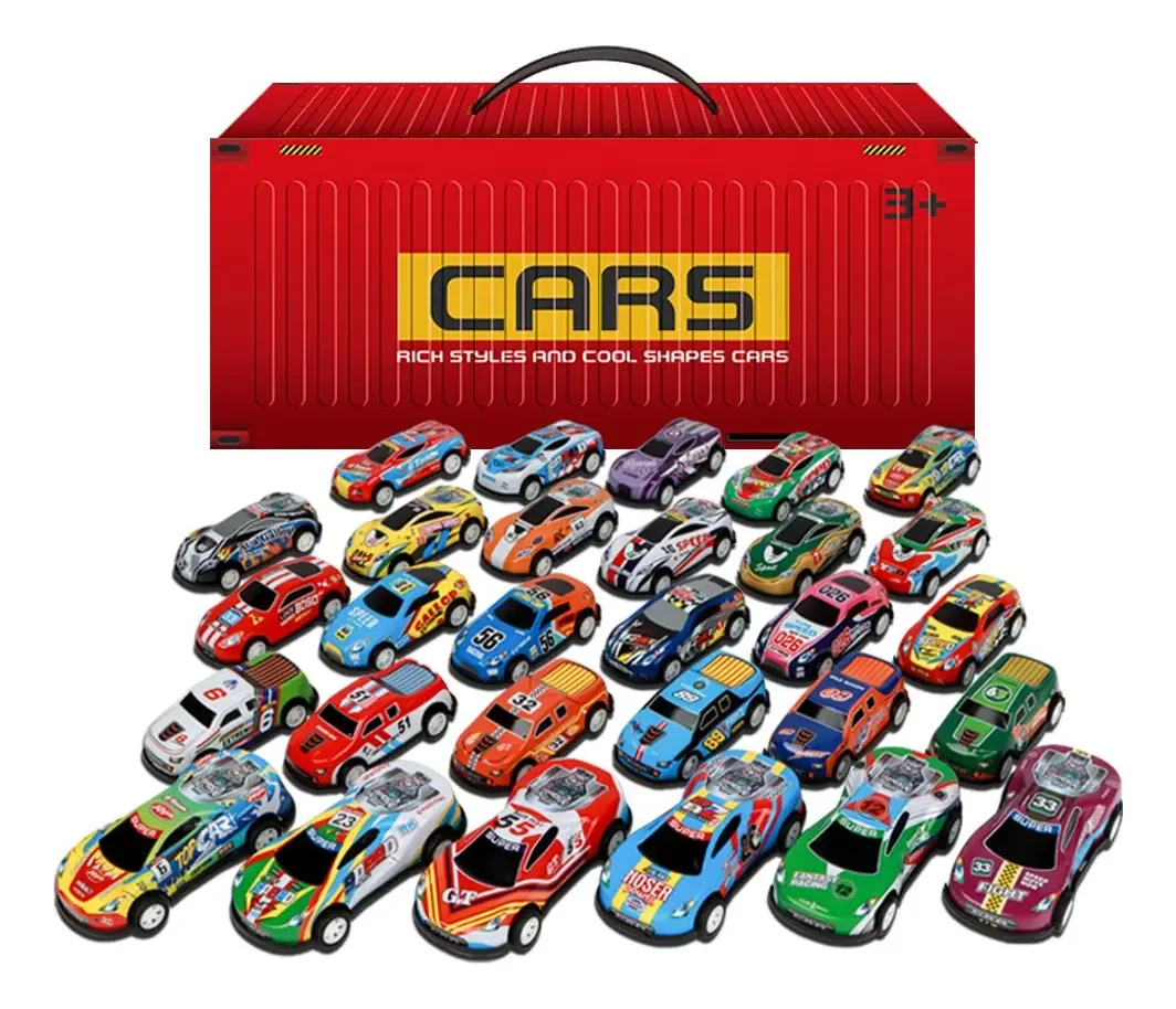 30 mini brinquedos de metal com garagem