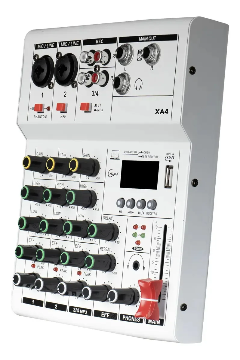 Mesa De Som Profissional Gochanmi Xa4 Mixers 4 Canais 48v