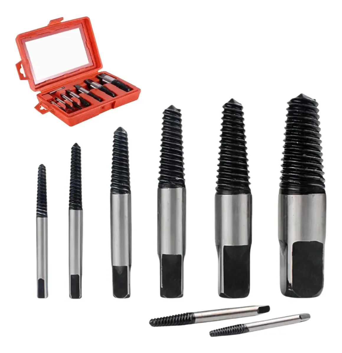 Kit de ferramentas de extração de parafusos 8p com brocas e caixa