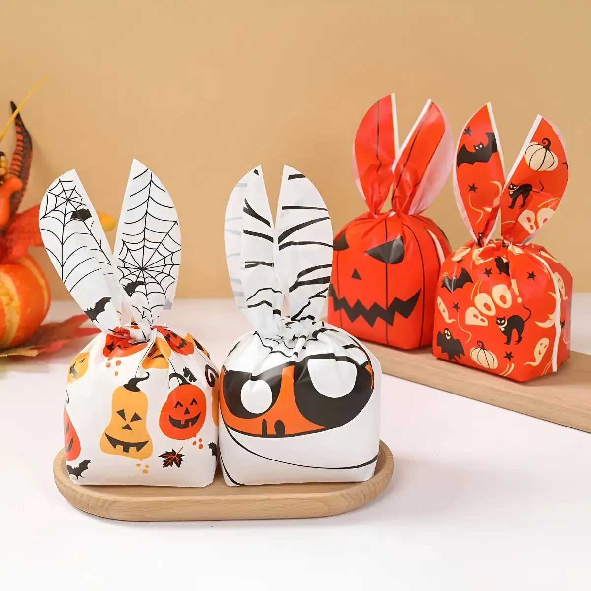 50 sacos de doces de Halloween, decoração de Halloween