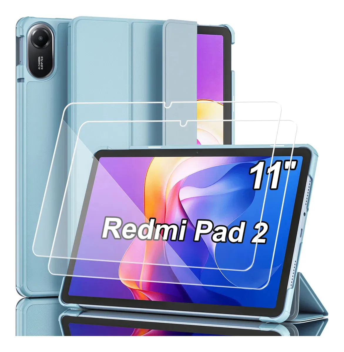 Capa Xiaomi Redmi Pad 2 de 11 polegadas com 2 protetores azuis