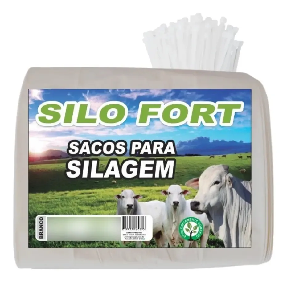 Sacos De Silagem Branco 51x110 C/abraçadeiras - 100 Unid