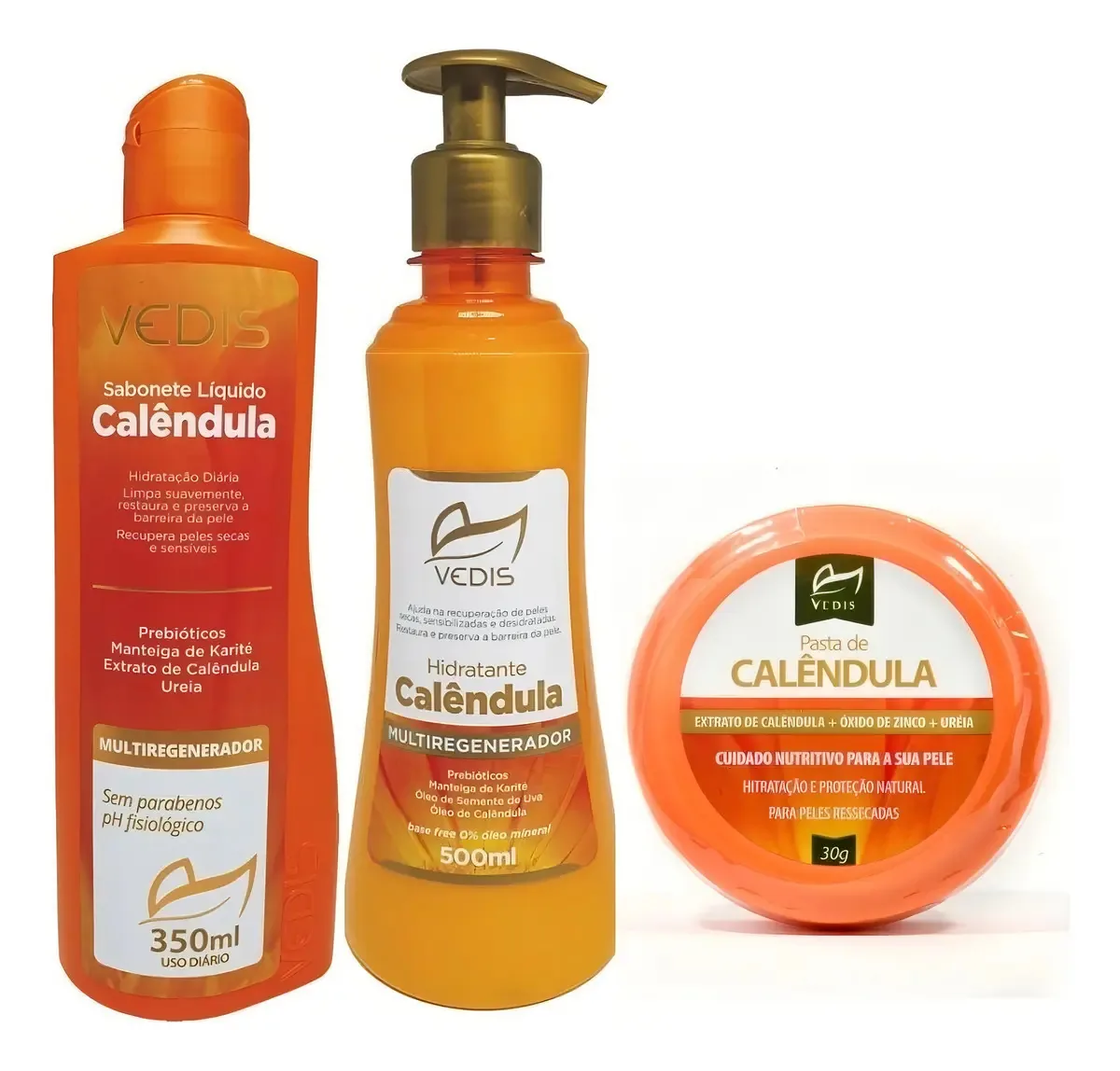 Kit Hidratante Calendula Vedis Multiregenerador De Pele