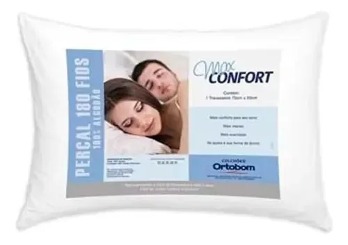 5 Travesseiros Ortobom Max Confort 100% Algodão 180 Fios