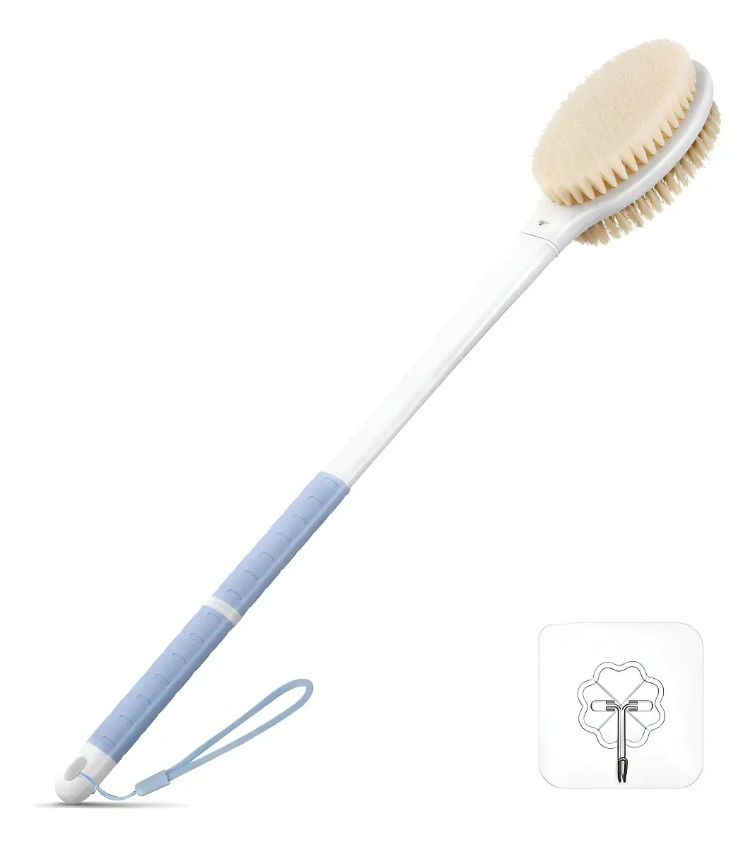 Escova De Banho Para Corpo E Costas: Escova De Banho 20.5in-Blue