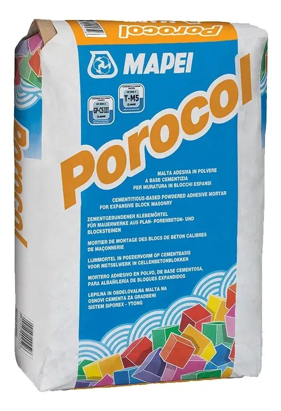 Argamassa adesiva à base de cimento Porocol para concreto