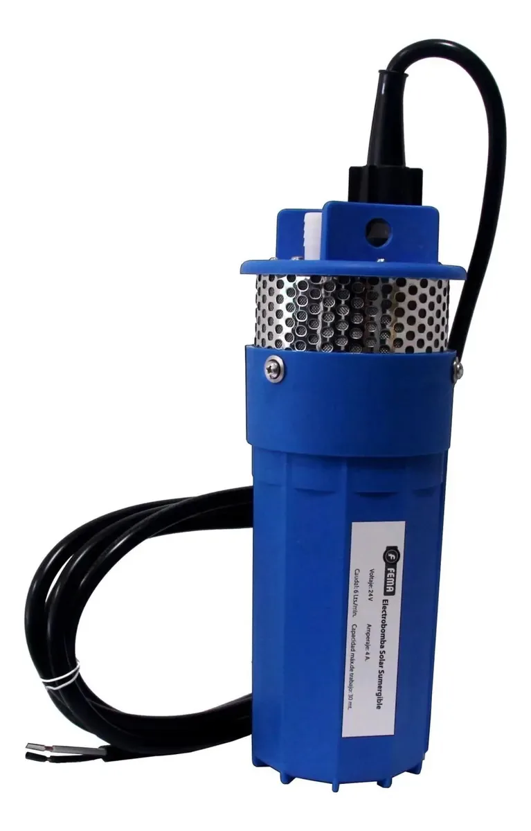 Bomba elétrica submersível de 24 V + 2 painéis solares 75 W 30 Mts