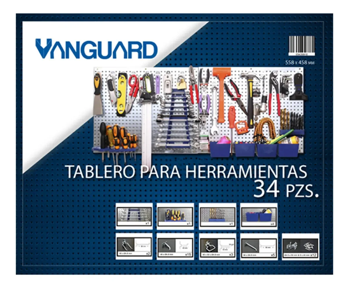 Placa de ferramentas de oficina 2 placas 58 x 458 mm 34 unidades
