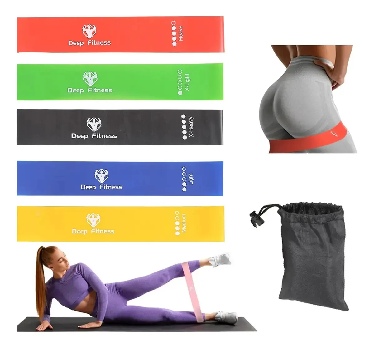 5 faixas de resistência, faixas elásticas de látex para exercícios