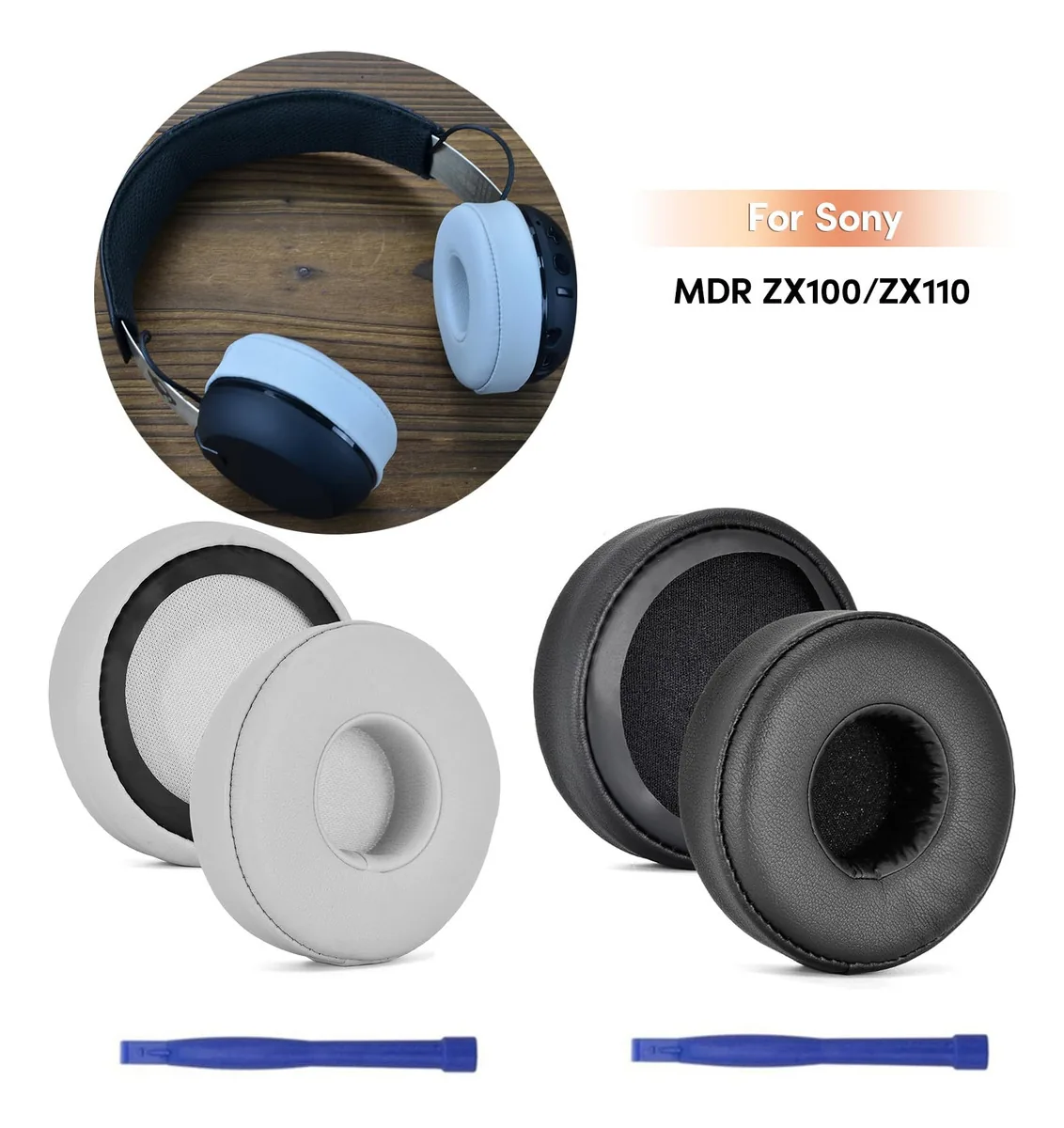 Substitua almofadas antigas ou danificadas com almofadas compatíveis para Mdr-zx100/zx110/zx220bt, almofadas de reposição com qualidade sonora melhorada