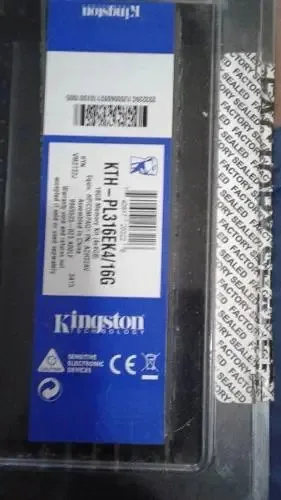 Memória RAM 16GB 4 Kingston KTH-PL316EK4/16G