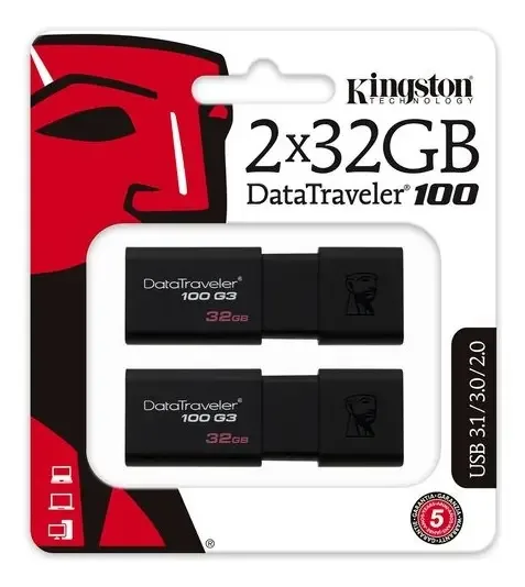 Pen Drive Dt100 32gb - 2p Cor Preto Liso