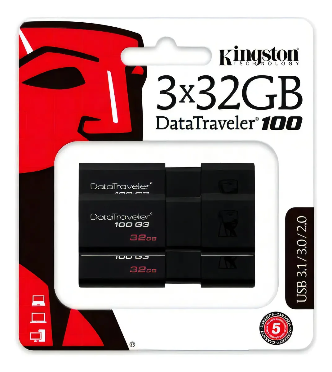 Pen Drive Dt100 32gb - 3p Cor Preto Liso