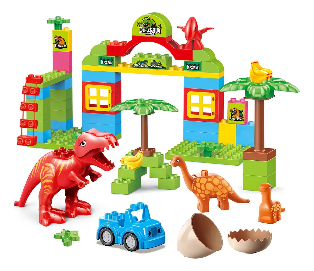 Blocos de brinquedo de dinossauro Toyvelt de 72 peças E