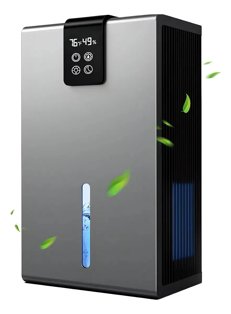 Desumidificadores elétricos domésticos de 2800 ml LED de 7 cores — desligamento automático, ultrassilencioso e função de temporizador, adequados para quartos, banheiros, porões, garagens, adegas e...